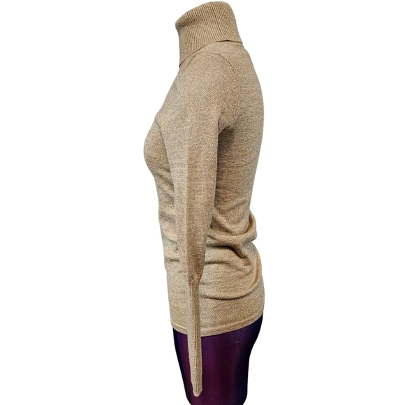 Maggie by Magaschoni Gold Form Fitting Turtleneck Sweater Size XS Women's N27 - Picture 4 of 9